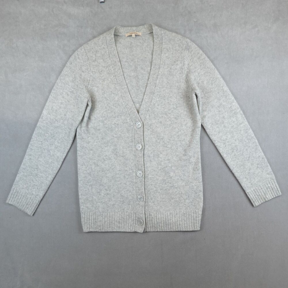 Uniqlo Cardigan Sweater Knit Lambswool Size Large Womens Heather Gray